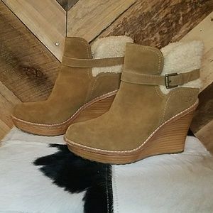 UGG Suede Wedge Booties